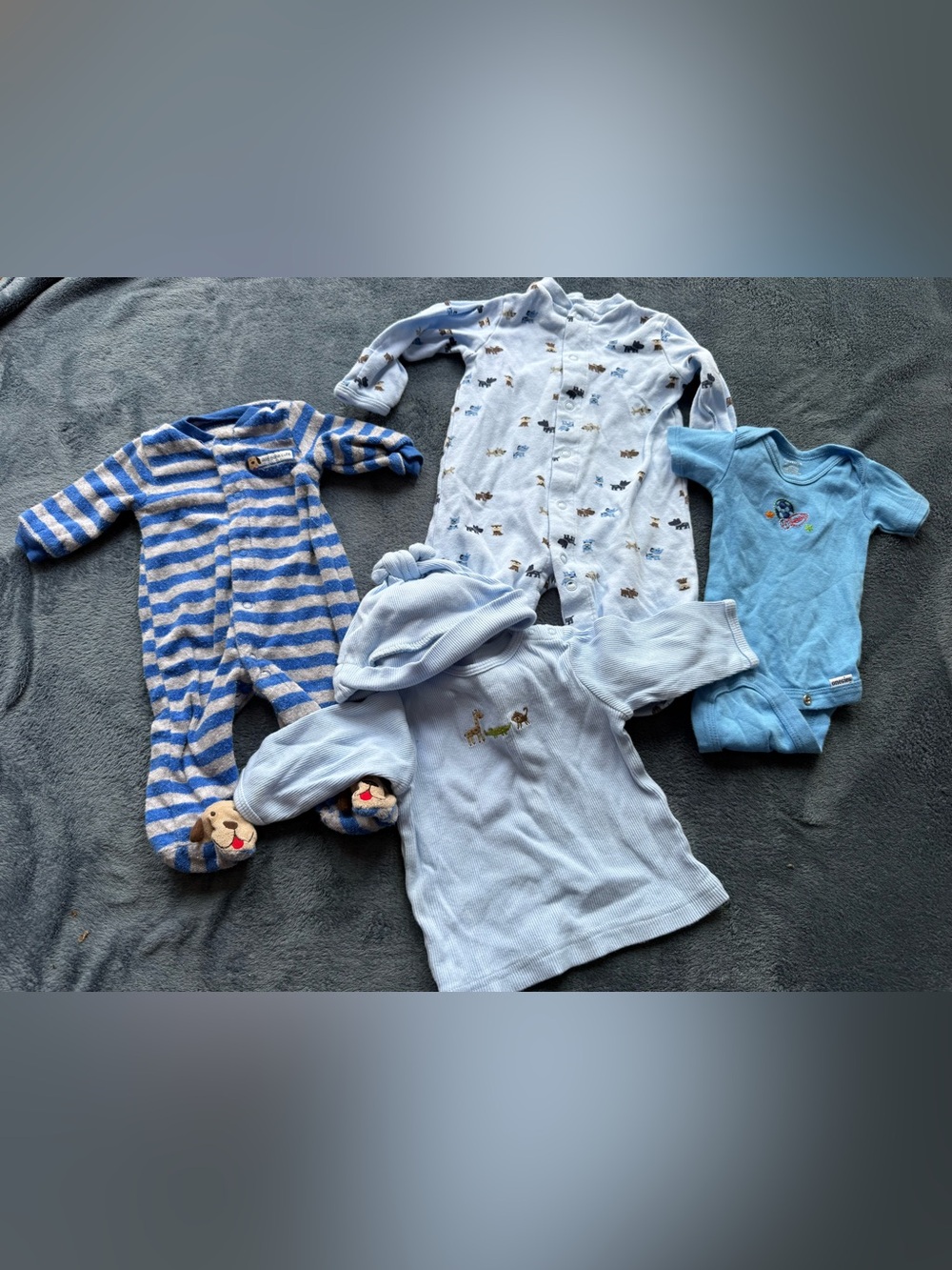 Carters and 1 gerber onesie Newborn baby boys assorted pieces